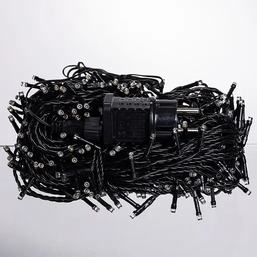 Новорічна гірлянда Різдвяна фея Garlando Pro CF500L50MBY 50 м 500 LED чорний дріт Жовтий  - фото 3