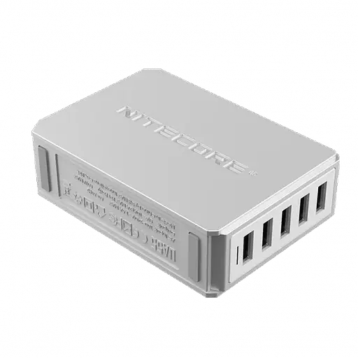 Пятиканальное зарядное устройство Nitecore UA55 USB 50W (Белое) - фото 2