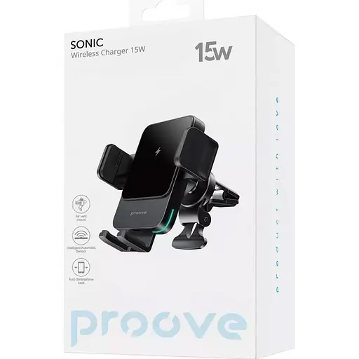 Автодержатель с беспроводной зарядкой Proove Sonic 15W (WHSN15002001) [133345] - фото 2