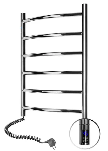 Электрический полотенцесушитель Navin Камелия 480x600 Sensor левый с таймером 10-007133-4860, Хром, Левое, Электронный - фото 3