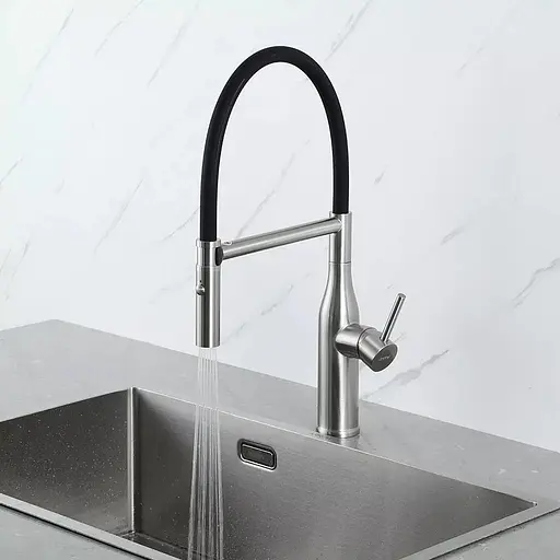 Змішувач для кухні гнучкий вилив збройована сталь Gappo G4098-25 Нержавіюча сталь - фото 3