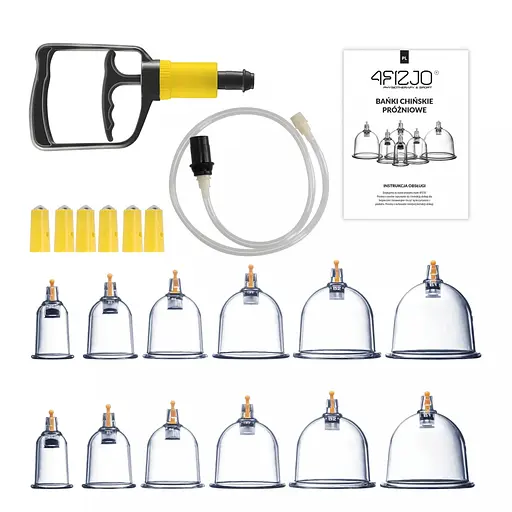 Вакуумные массажные банки 4FIZJO для тела (китайские/атницелюлитные банки) 12 шт с помпой 4FJ0579 (P-5907739319906) - фото 2