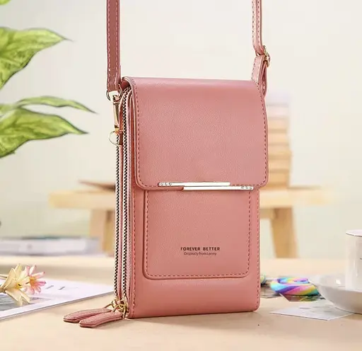 Жіноча сумка гаманець для телефону грошей та ключів через плече Пудра Forever Better - фото 1