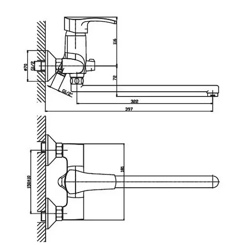Змішувач для ванни Haiba FOCUS 006 HB0119 - фото 2