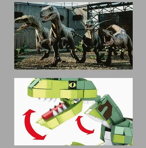 Конструктор динозавр   WOMA велоцераптор   детский   533 детали - фото 5