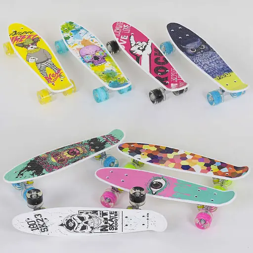 Скейт Пенни борд S 29661 Best Board, колеса PU светятся (6900067320056) Микс - фото 1