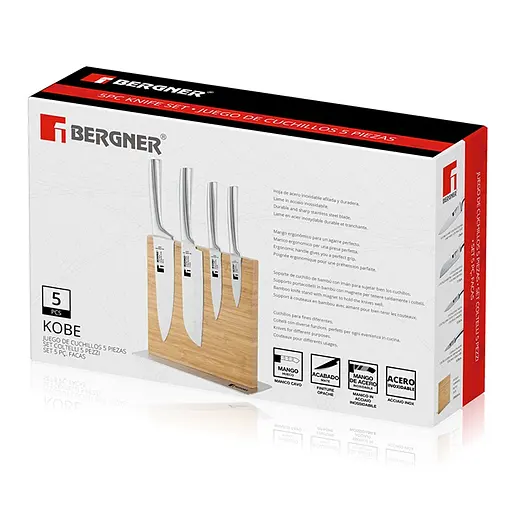 Набор ножей с подставкой Bergner Kobe 5 предметов (BG-39300-MM) - фото 9