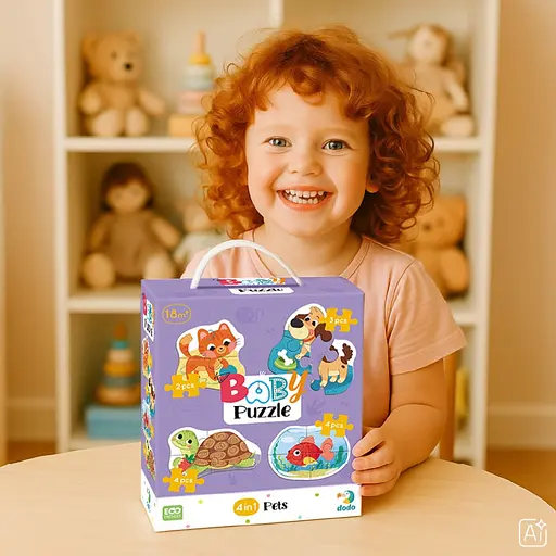 Дитячий пазл 4 в 1 "Baby puzzle. Домашні тварини" DoDo Toys 300688 набір 4 в 1 - фото 6