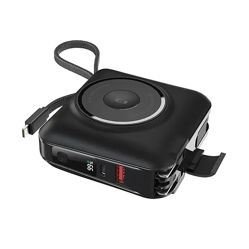 Портативний ЗП Power Bank WIWU Wi-P051 6 in 1 PD45W з БЗП+iWatch 15000 mAh Black - фото 2