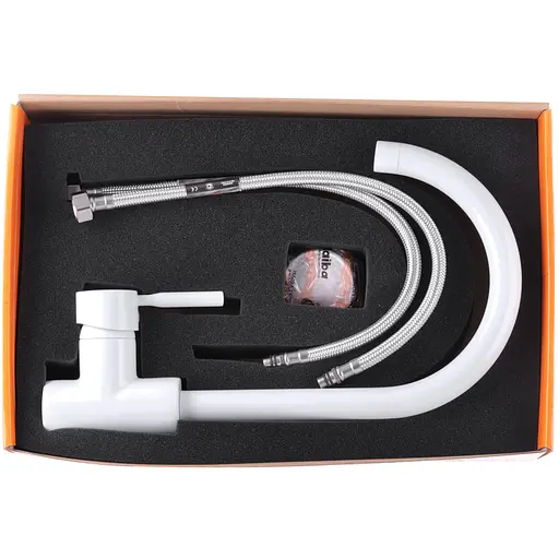 Змішувач для кухні Haiba Hans 011 white HB0165 Білий матовий - фото 2