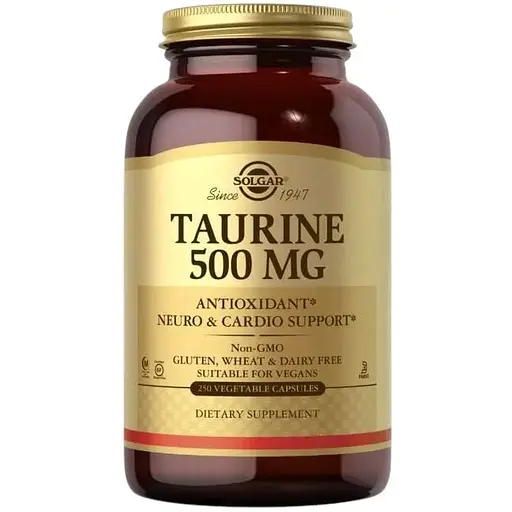 Амінокислота Solgar Taurine 500 mg, 250 вегакапсул