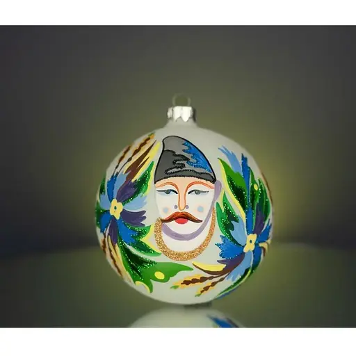 Набір ялинкових прикрас Різдвяні історії Самчиківський розпис 3 кулі скло (4820001154870) - фото 4