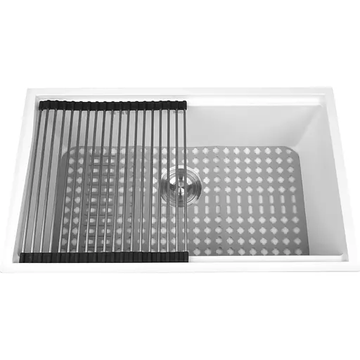 Біла мийка на кухню Nett NW-7042 під стільницю 1 мм з нержавійки - фото 5