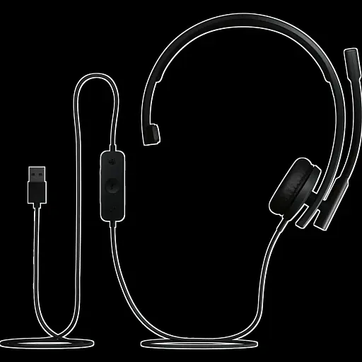 Гарнітура Logitech H570e Corded Mono BLACK-USB-A (981-001426) (7095236) - фото 3