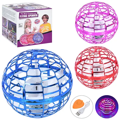 Літаюча куля, 9.5 см, світло, акумулятор, USB-зарядка, 918 (В асортименті) - фото 4