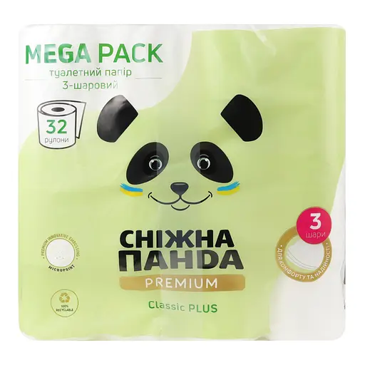 Туалетная бумага Сніжна панда Premium Classic Plus 32 рулона - фото 3