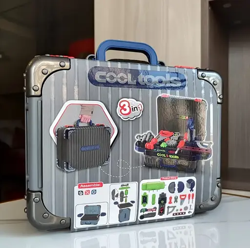 Набір інструментів у кейсі Cool Tools 2в1 – дитячий верстат із валізкою - фото 6