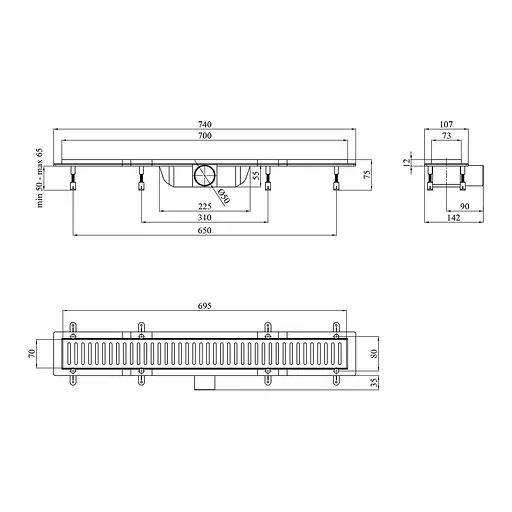 Лінійний трап Kroner KRP Harz S70 Sektion із сухим затвором (CV029580) - фото 5