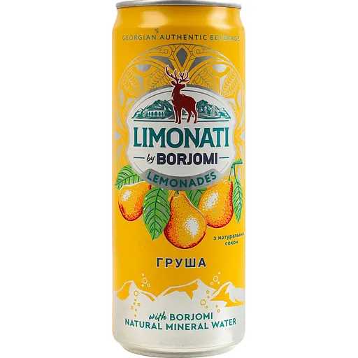 Напій Borjomi Limonati Груша безалкогольний сильногазований з/б 0,33 л