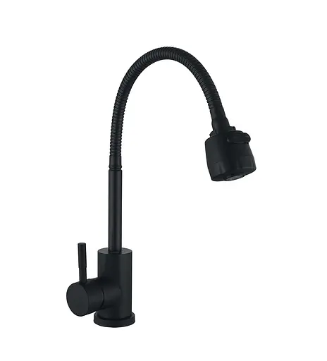 Смеситель для кухни с рефлекторным изливом Wezer EKO4D-01-BLACK Черный матовый - фото 1