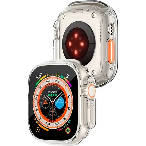 Чехол-накладка DK для Apple Watch Ultra 49mm (Series 1 / 2) Silicone Face Case (clear) - фото 2