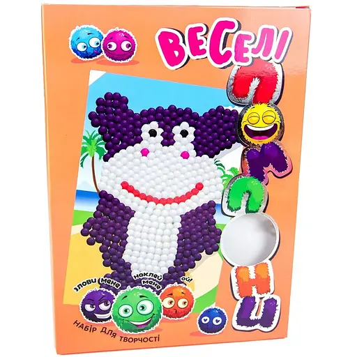 Набір для творчості Веселі помпони - бегемот українською мовою (30993)