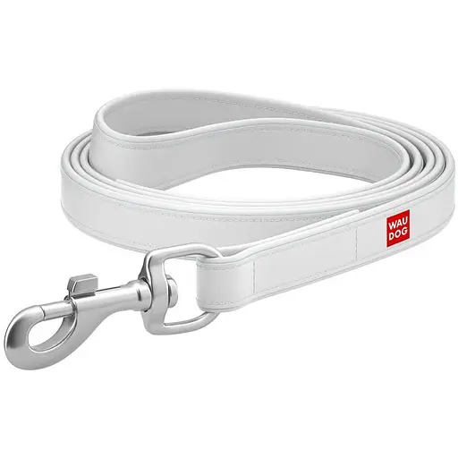 Повідець для собак Waudog Design шкіряний, S-M білий
