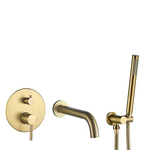 Смеситель для ванны VBI Milano brushed gold скрытого монтажа VBI-050107BG Золотой - фото 1