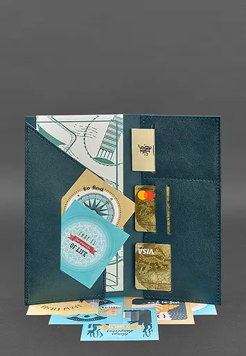 Кожаный тревел-кейс 3.1 зеленый краст - фото 3