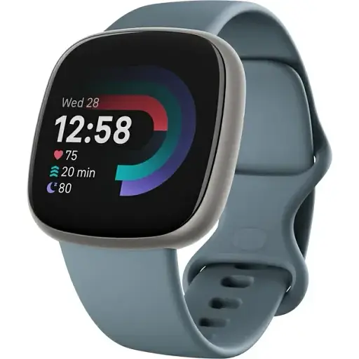 Смарт-часы Fitbit Versa 4 Waterfall Blue/Platinum (FB523SRAG)