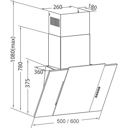 Вытяжка наклонная Pyramida NVX 60 (800) B BL [142790] - фото 6