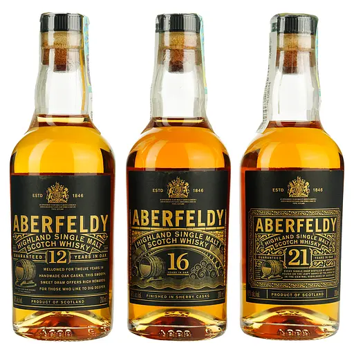 Набір віскі Aberfeldy The Golden Dram Tasting Collection 40% 0.6 л (0.2 х 3 шт.) в подарунковій упаковці - фото 2
