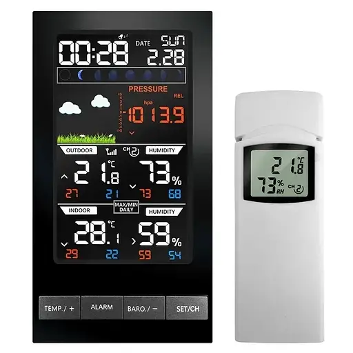 Метеостанция Vlike VL2810 домашняя с беспроводным датчиком, гигрометром и барометром 