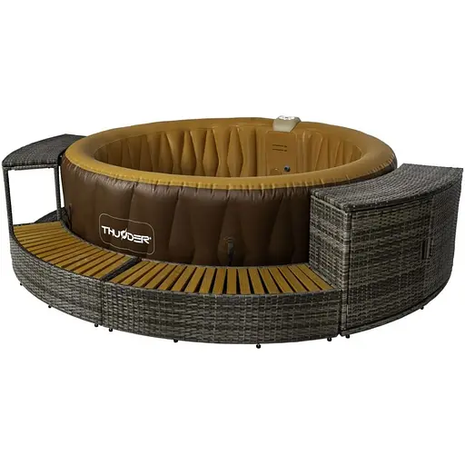 Джакузи-SPA надувная Thunder MOCHA 6-местная серая мебель из ротанга 4 шт. (MOCHA-HALF-GRAY) - фото 1