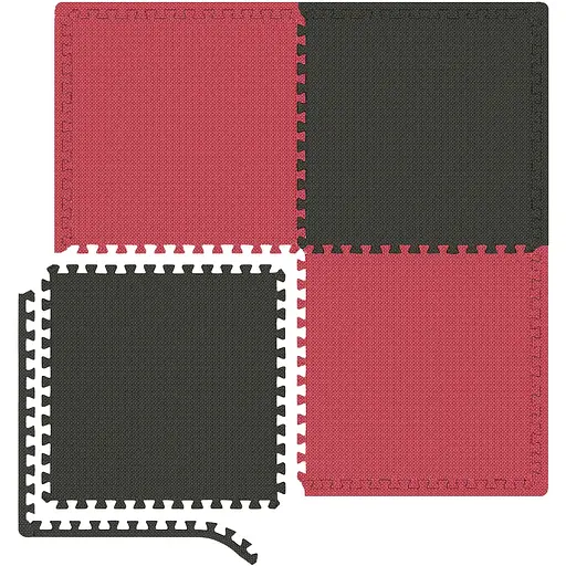 Мат-пазл Hop-Sport EVA 2см HS-A020PM - 4 частей красно-черный - фото 2