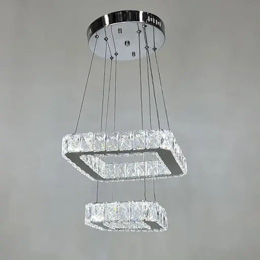 Елегантна кришталева люстра на 2 яруси 27+17 см | Арт. (T) C 030/2 (300+180) | Line F - фото 4