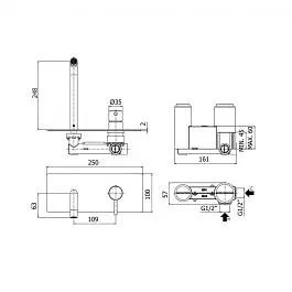 Смеситель для раковины настенный Paffoni Stick излив 248 мм chrome SK106CR, Хром - фото 3