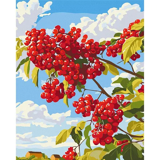 Картина по номерам на подрамнике Brushme Калина за окном