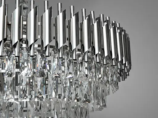 Каскадна кришталева люстра Діаша для вітальні на 15 ламп - фото 4