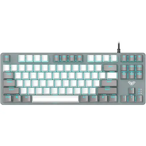 Клавіатура Aula F3287 Grey/White keycap KRGD blue EN/UA (6948391240954) - фото 1