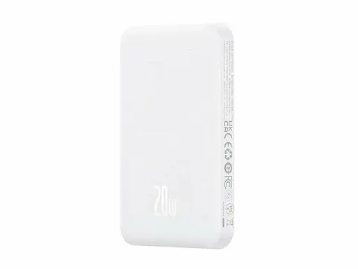 Магнитный павербанк Baseus Magnetic 5000 mAh 20 W с беспроводной зарядкой MagSafe и индикатором заряда белый - фото 6