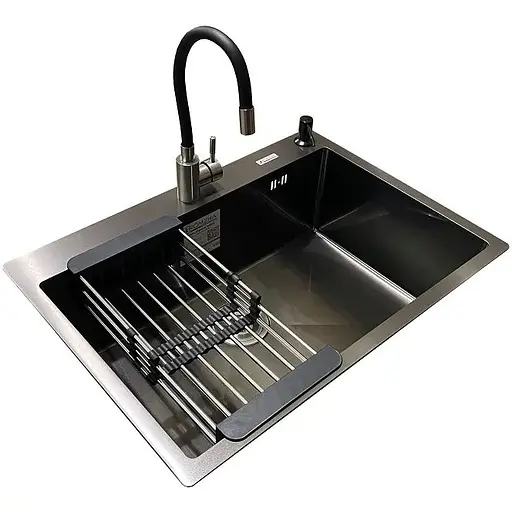 Комплект мийка + змішувач Romzha Arta U-650S Max BL (C) - фото 3