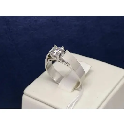 Золоте кільце Столична Ювелірна Фабрика з фіанітом. 154787Б 17,5 - фото 2