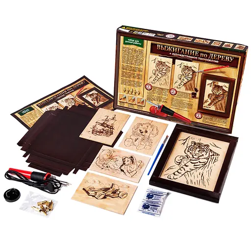 Набір для творчості Випалювання по дереву + художнє тонування, укр - фото 3