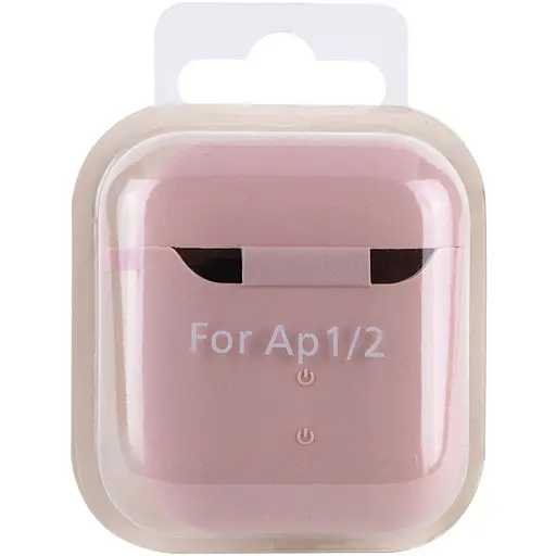 Силіконовий футляр з мікрофіброю для навушників Airpods 1/2 Рожевий / Pink Sand - фото 5