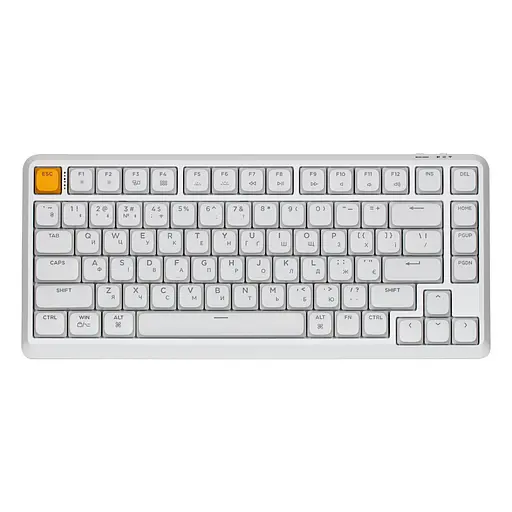 Keychron Клавіатура механічна J1 82Key, K pro Banana, WL/BT/USB-A, QMK, Hot-swap, EN/UKR, RGB, білий - фото 4