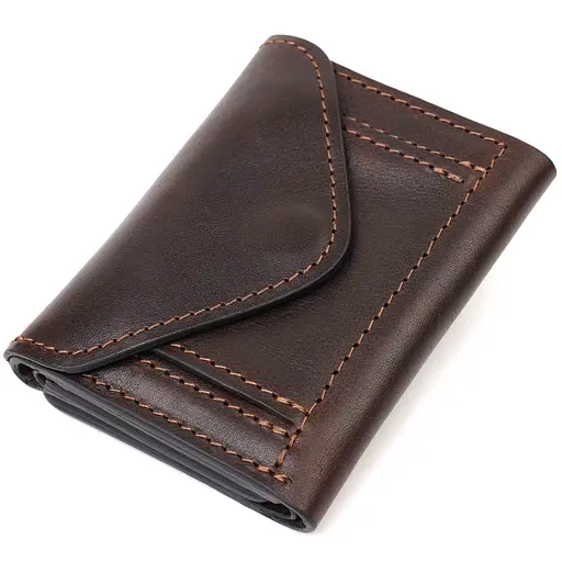 Мужской кожаный кошелек Grande Pelle 8х10х1.5 см acs0025794 - фото 2