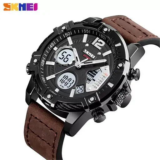 Чоловічий наручний годинник Skmei 1618 (Коричневий) - фото 2
