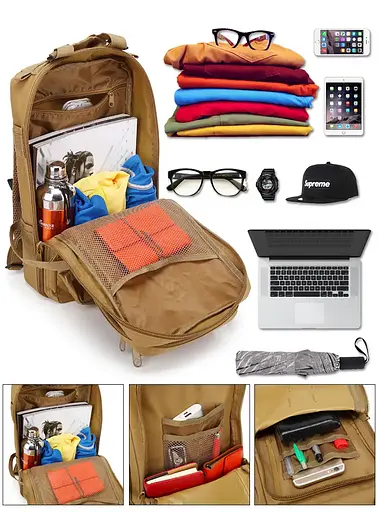 Тактический рюкзак 28 л + система Molle + такань Oxford (Песочный) - фото 6