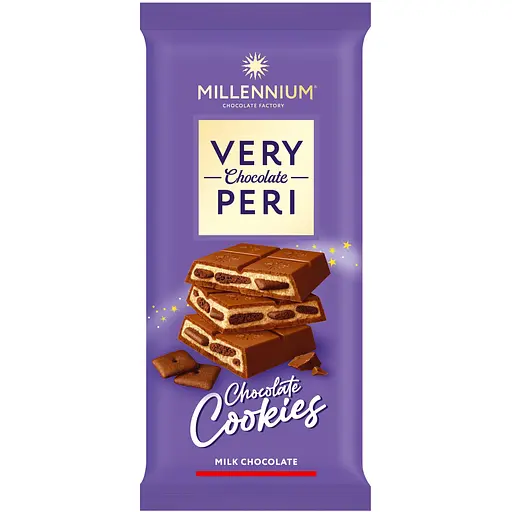 Шоколад Millennium Very Peri молочный с начинкой и печеньем 100г - фото 1